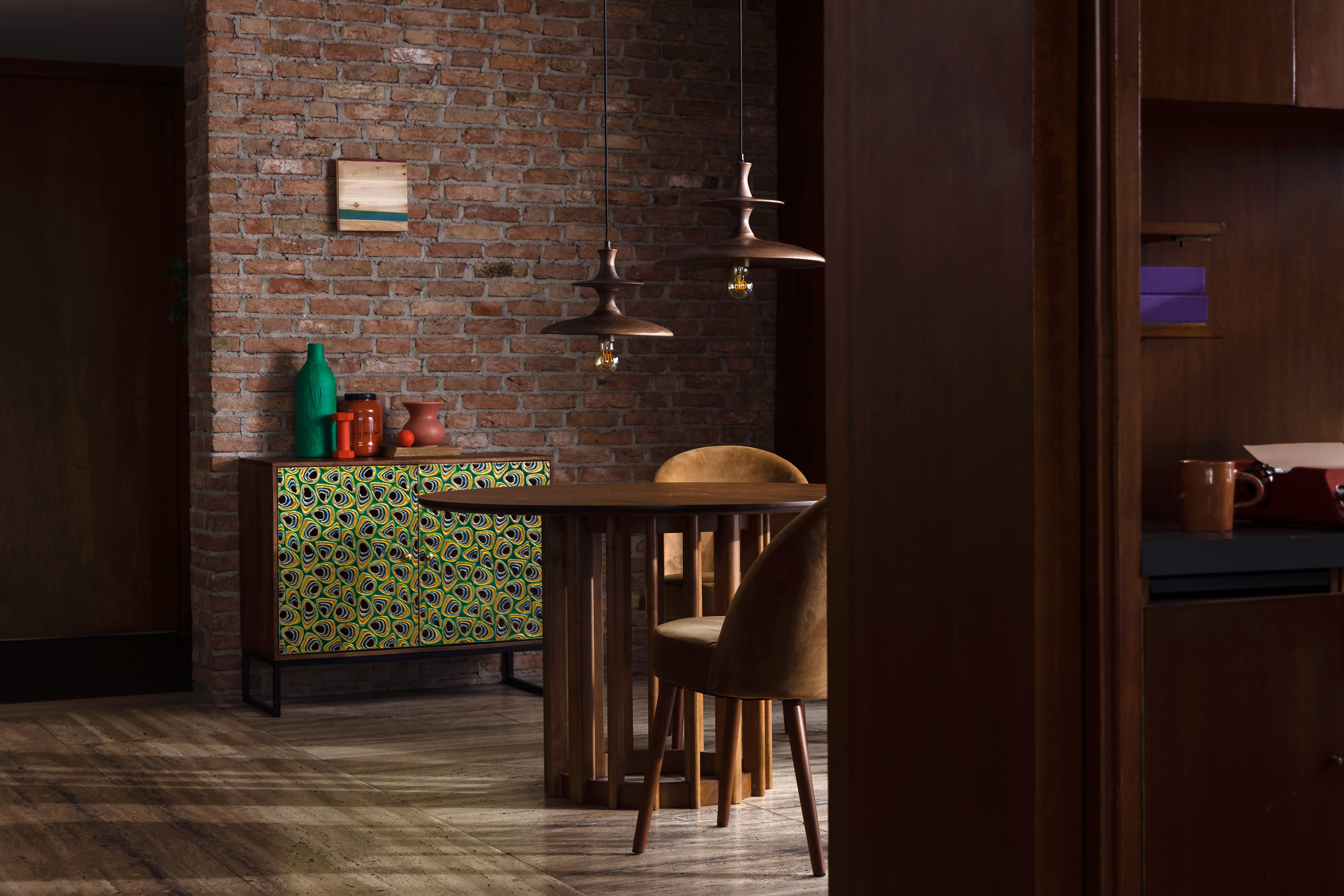 Dutchbone Meena Green Peacock Eyes Sideboard